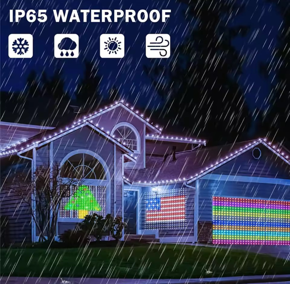 XXL Outdoor Smart LED Lichterketten Vorhang