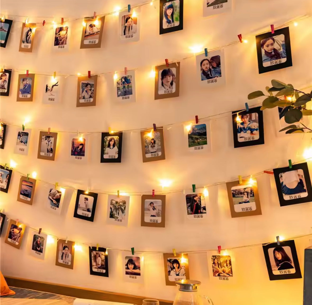 Leuchtende LED Foto Klammern Lichterkette