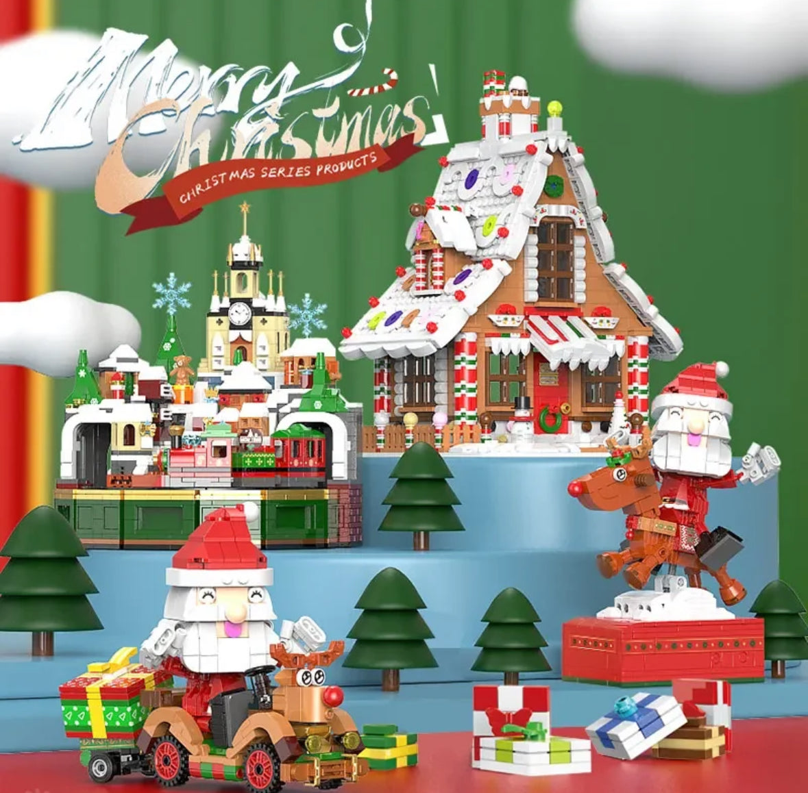 Rotierende Weihnachts Baustein Figuren
