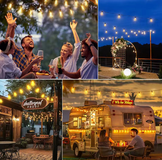 Wetterfeste Solar Glühbirnen LED Lichterkette