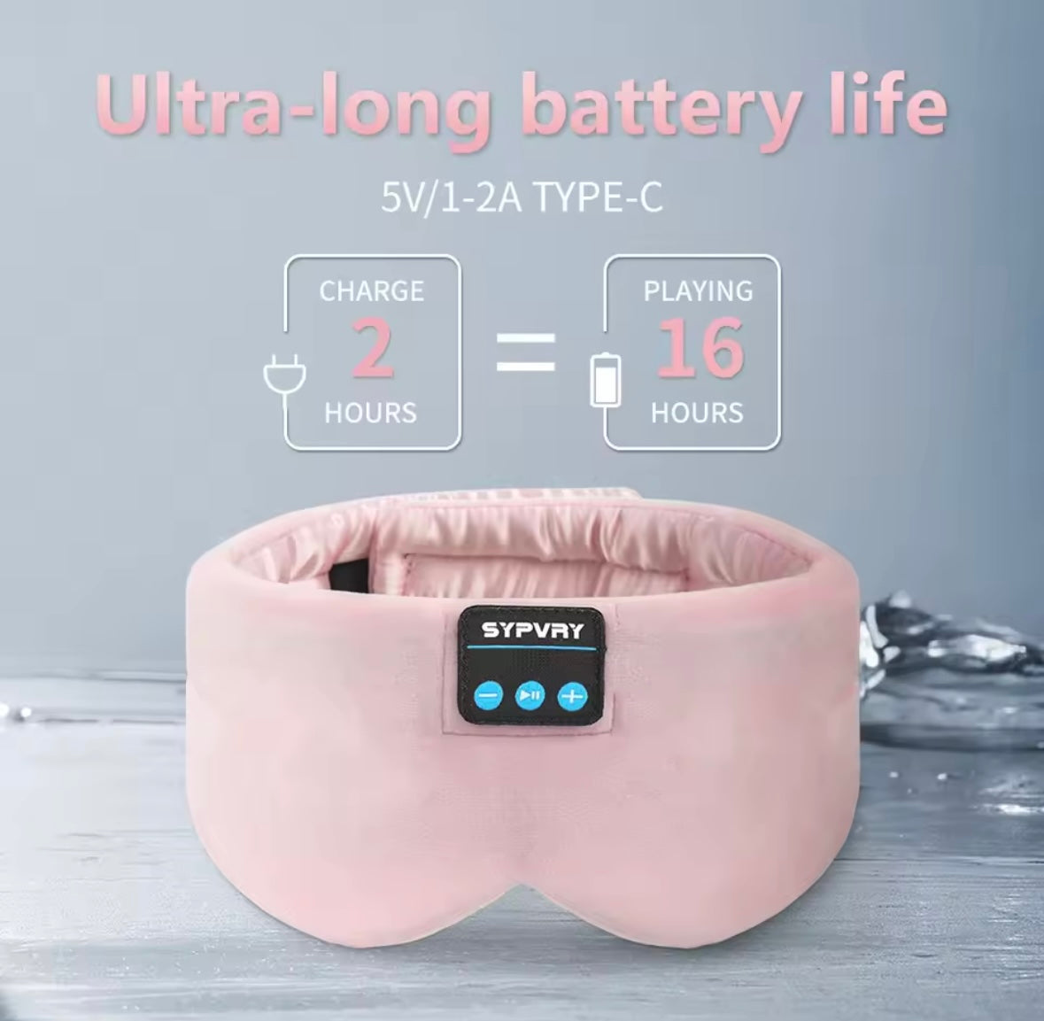 Seidene Plüsch Schlaf Maske mit Kopfhörern