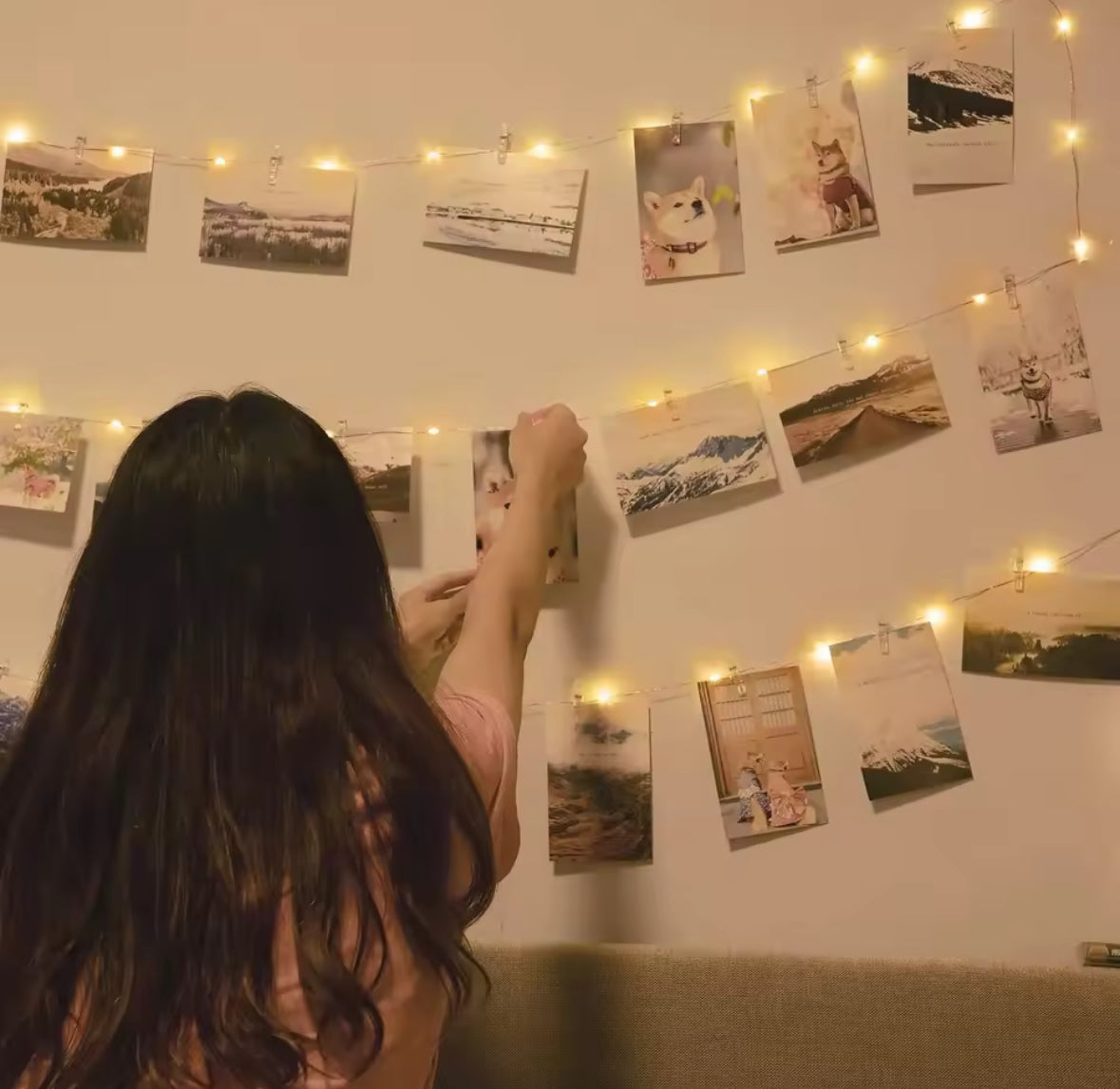 Leuchtende LED Foto Klammern Lichterkette