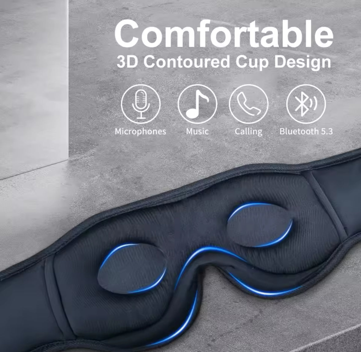 Ergonomische Schlaf Maske mit Kopfhörern