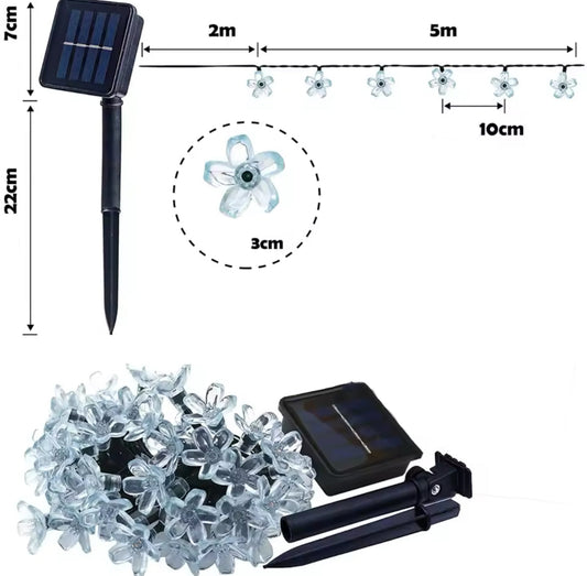 Wetterfeste Blumen Outdoor LED Lichterkette
