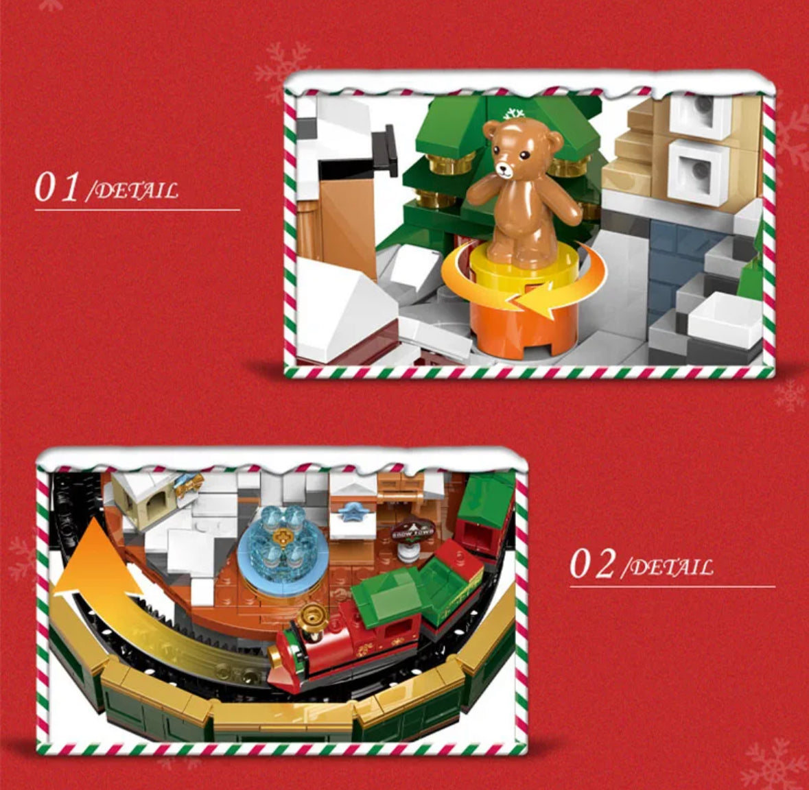 Rotierende Weihnachts Baustein Figuren