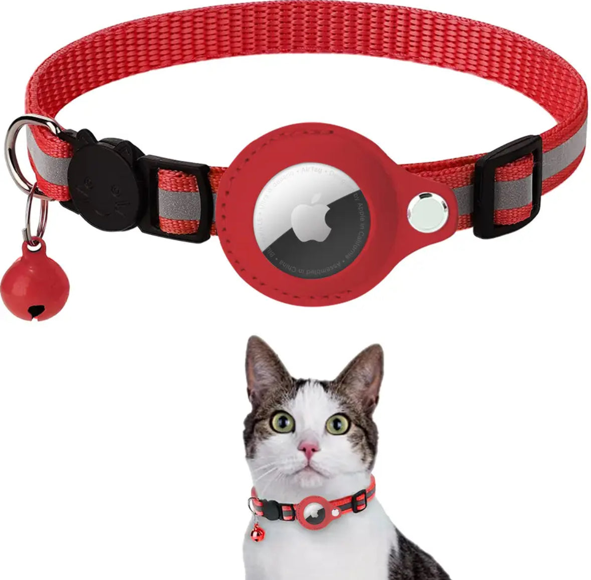 Katzen Halsband mit Glöckchen und AirTag Halterung