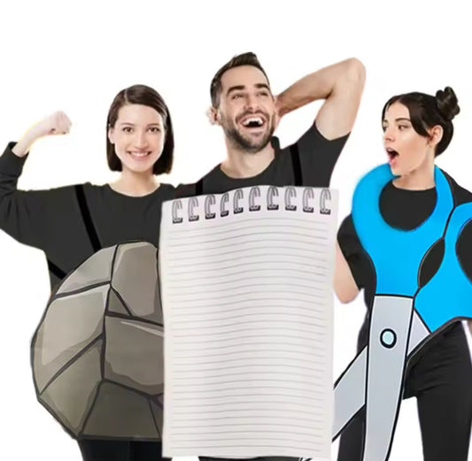 Schere-Stein-Papier Ganzkörper Gruppen Kostüm