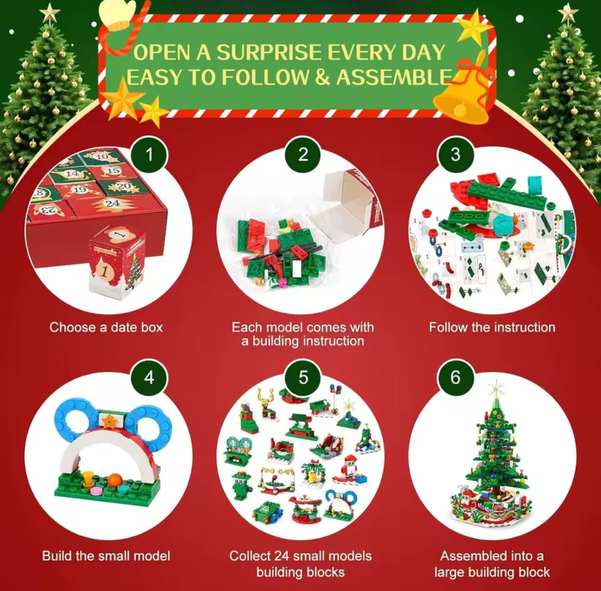 XXL LED Baustein Spass Adventskalender