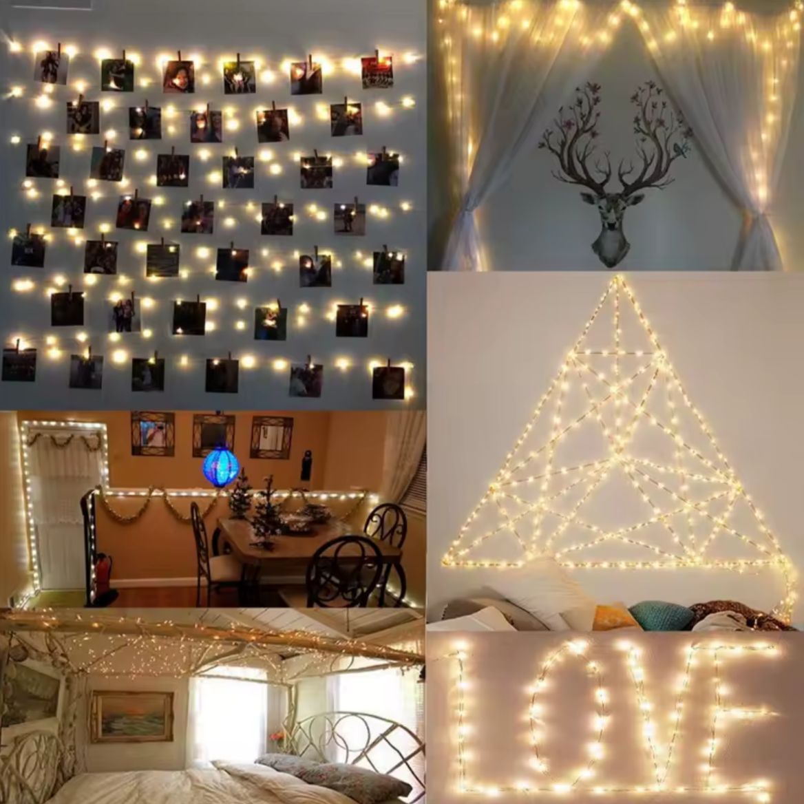 Leuchtende LED Foto Klammern Lichterkette