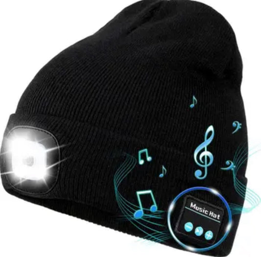 Winter Mütze mit LED Stirnlampe