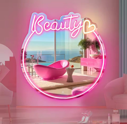 LED Neon Beauty Spiegel