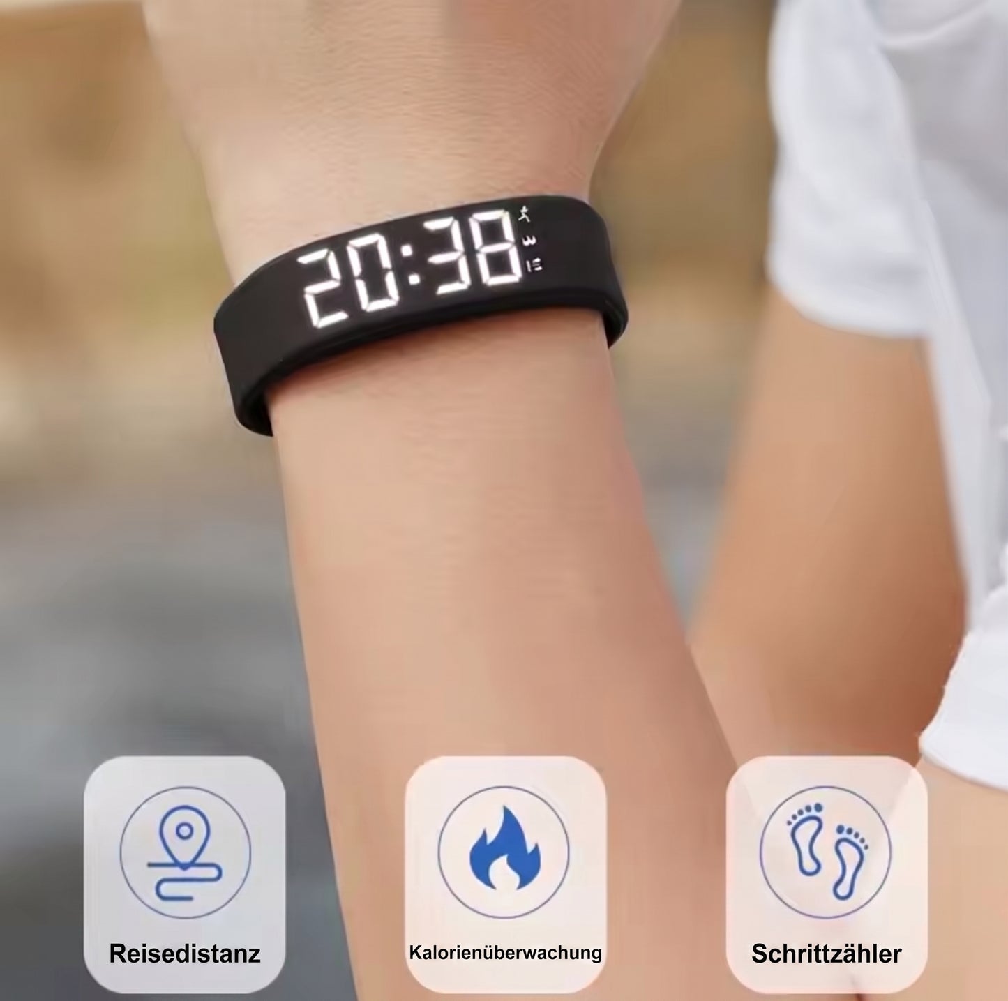 Smart Tracking Vibrations Wecker Armband mit Zeitangabe