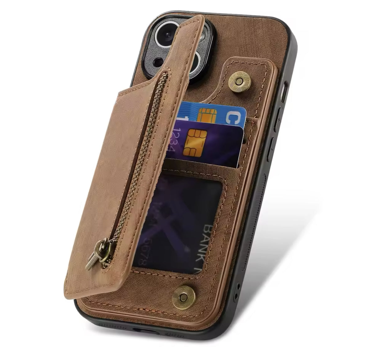 Wildleder iPhone Hülle mit Geldbörse