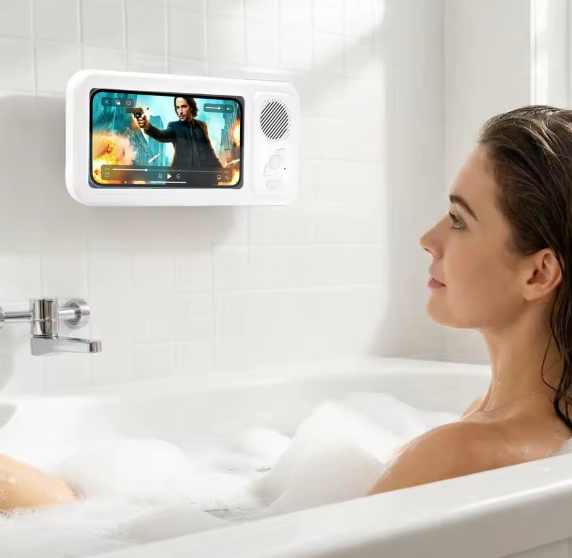 Wasserdichte Smart-Phone Halterung mit Bluetooth Lautsprechern