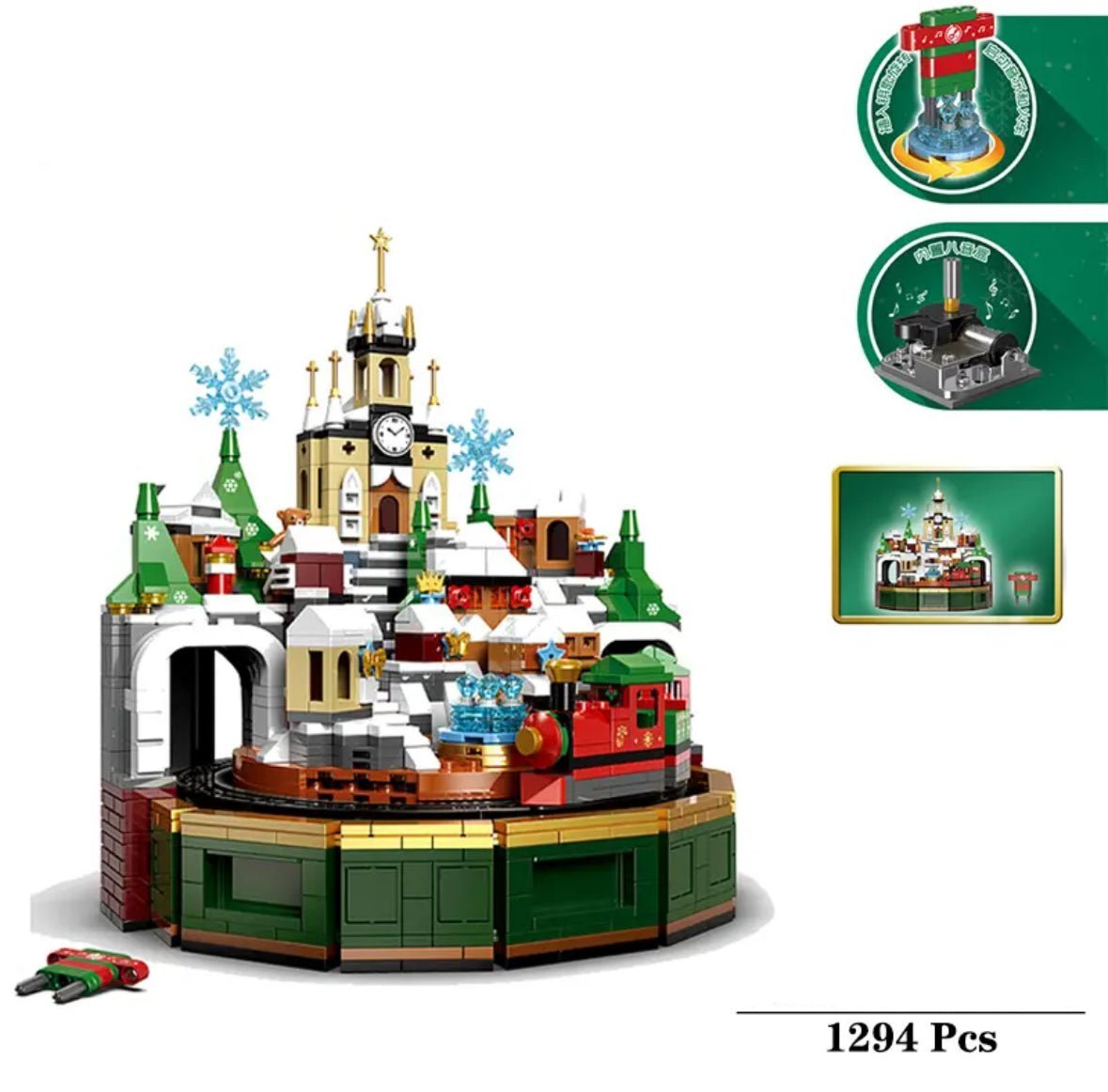 Rotierende Weihnachts Baustein Figuren
