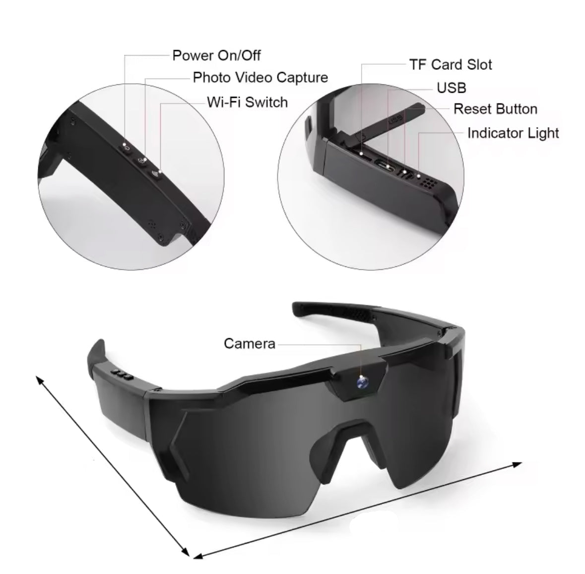 Smart HD Action Kamera Sonnenbrille