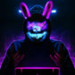 Leuchtende LED Horror-Hasen Maske