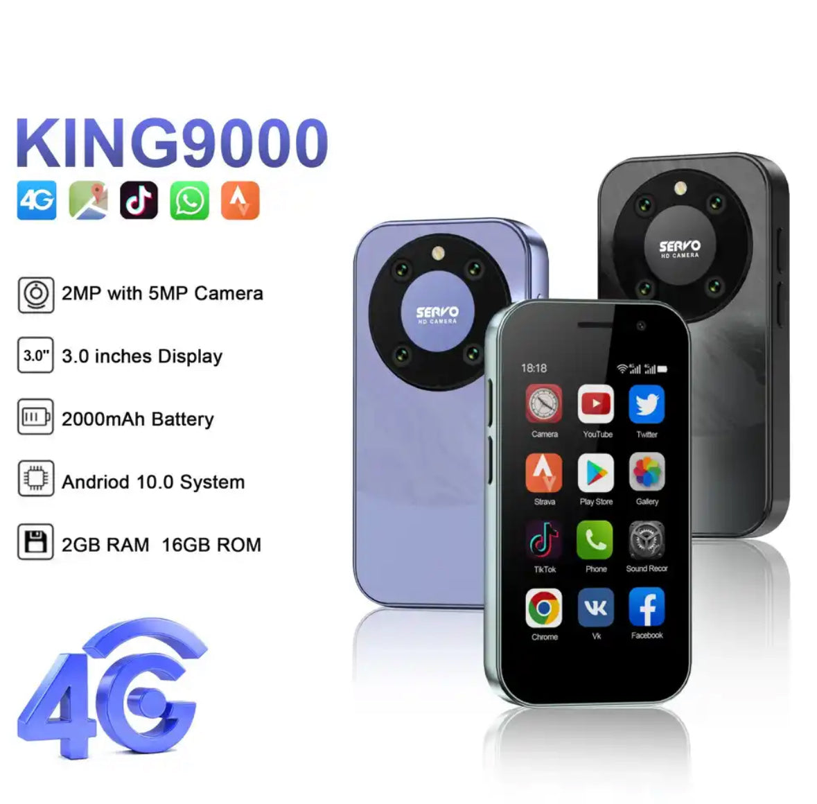 MINI Smart Phone 9000 Pro mit Gesichtserkennung