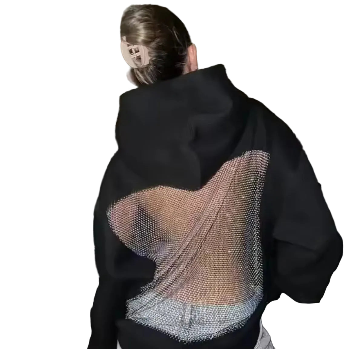 Rückenfreier Luxus Fashion Hoodie