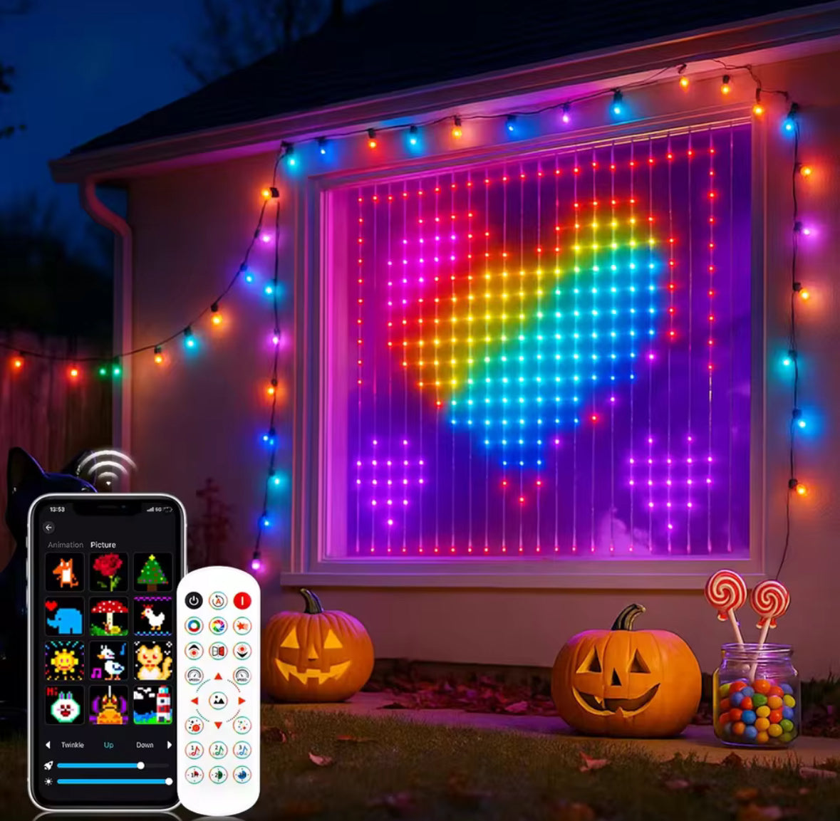 XXL Outdoor Smart LED Lichterketten Vorhang