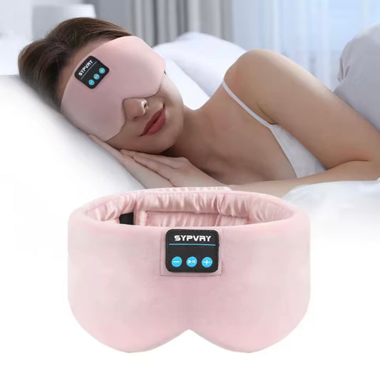 Seidene Plüsch Schlaf Maske mit Kopfhörern