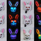 Leuchtende LED Horror-Hasen Maske
