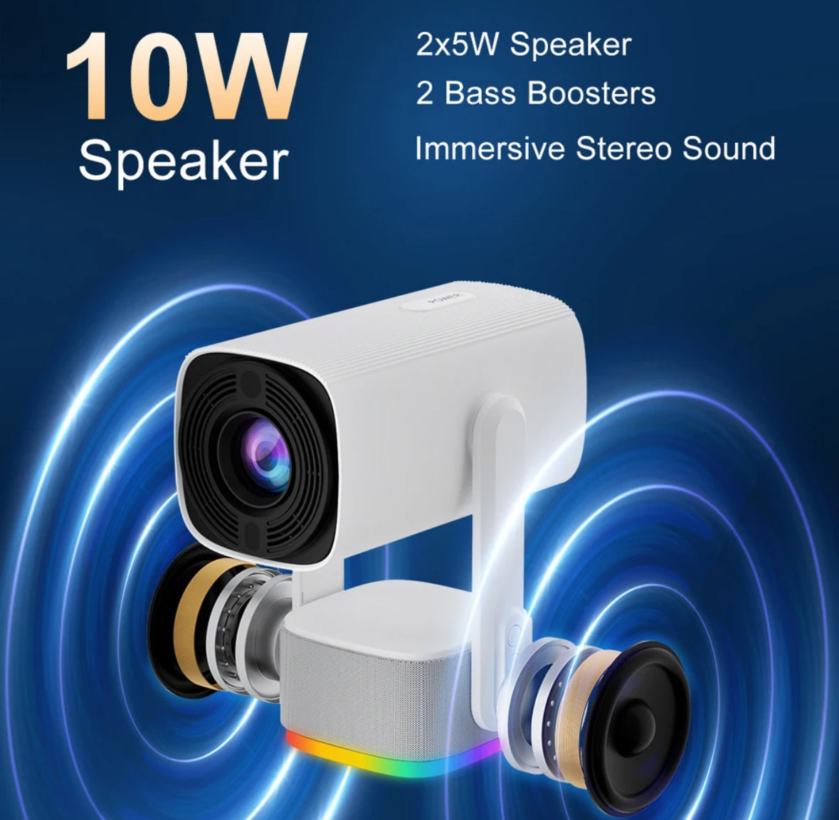 Portabler Smart Beamer UHD Projektor mit Akku