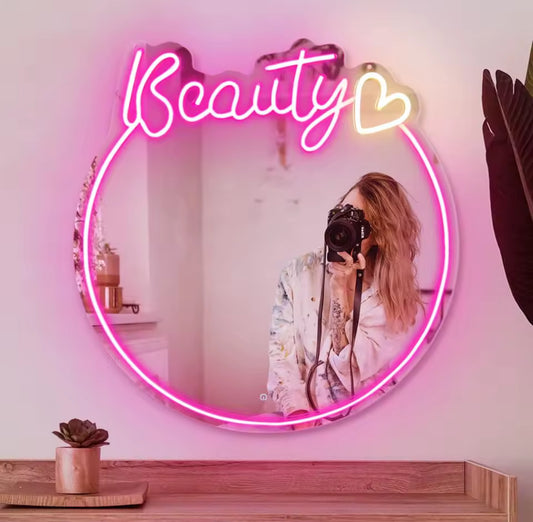 LED Neon Beauty Spiegel