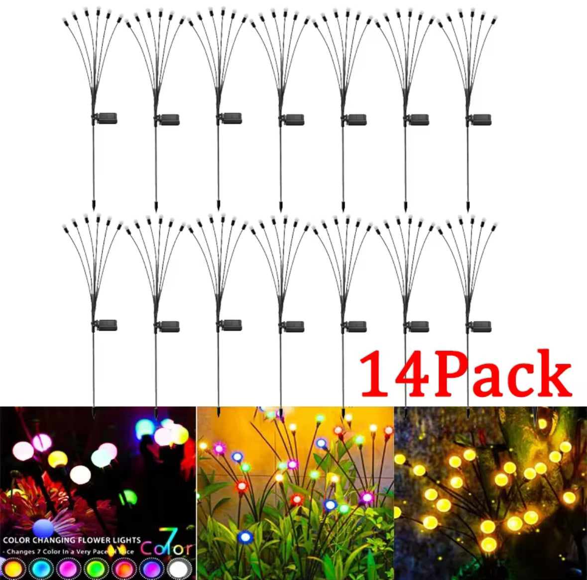 Solarbetriebene Outdoor LED Lichter Bündel Dekoration