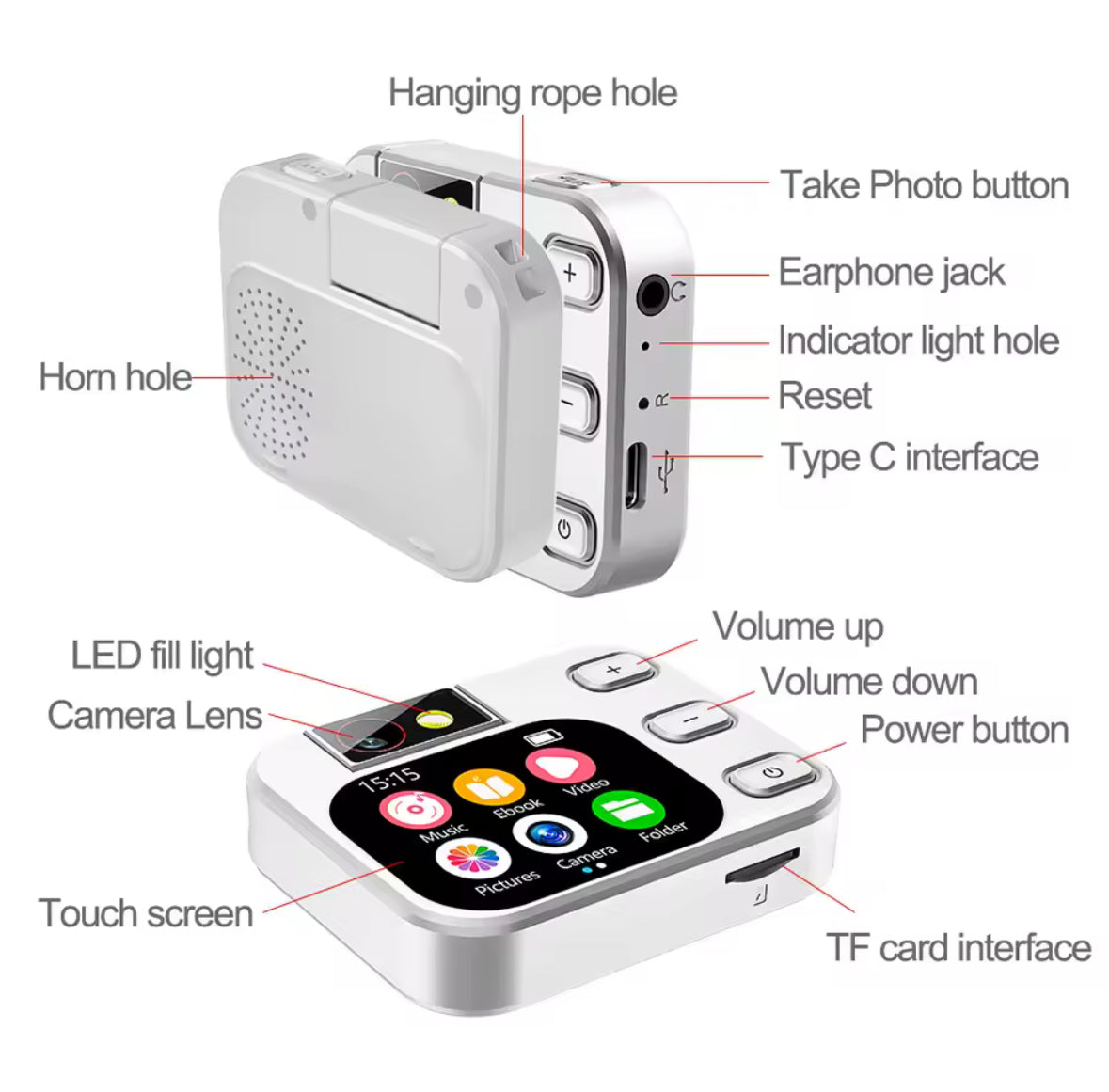 Smart Touch MP4 Player mit Kamera