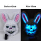 Leuchtende LED Horror-Hasen Maske