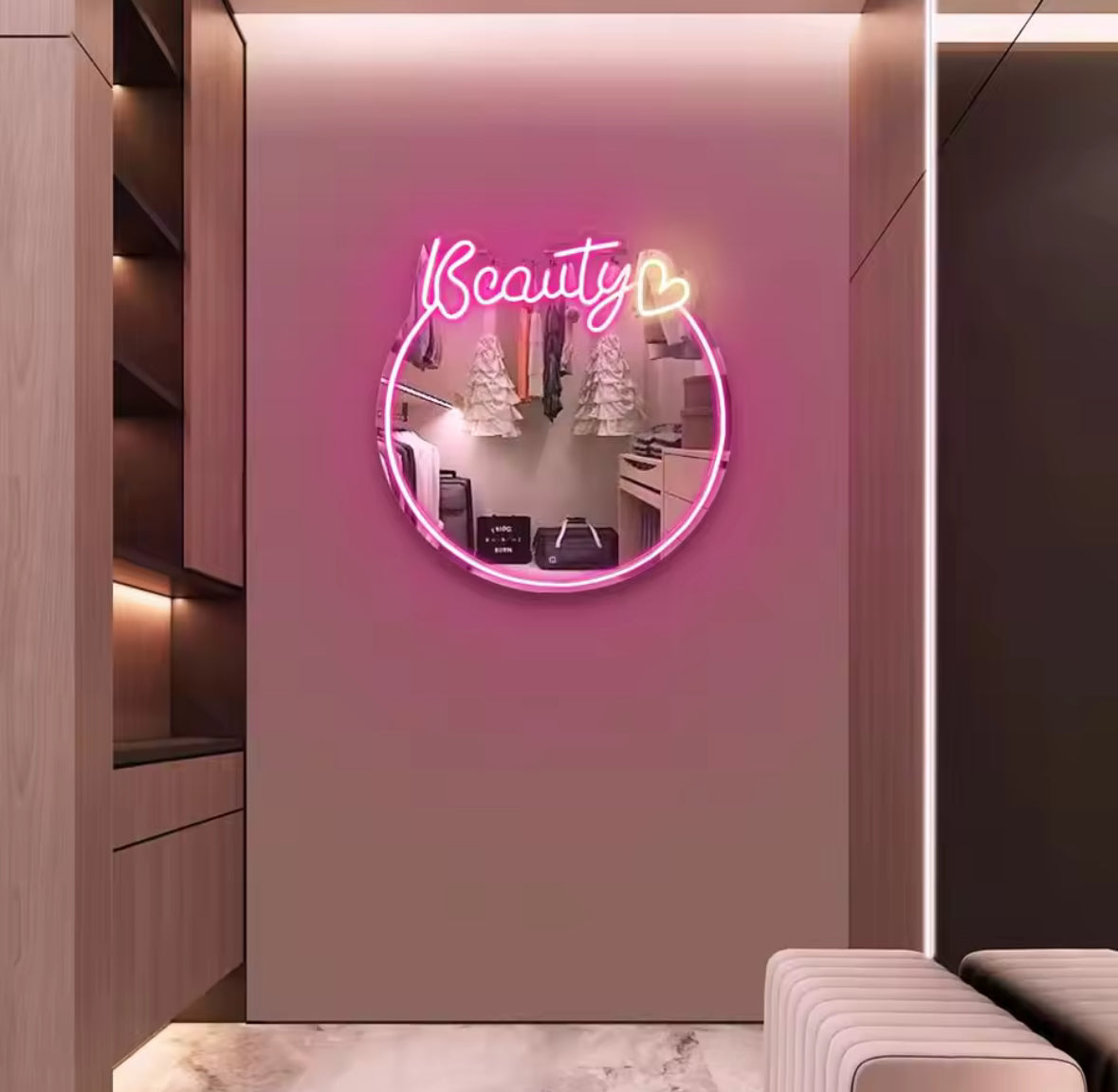 LED Neon Beauty Spiegel