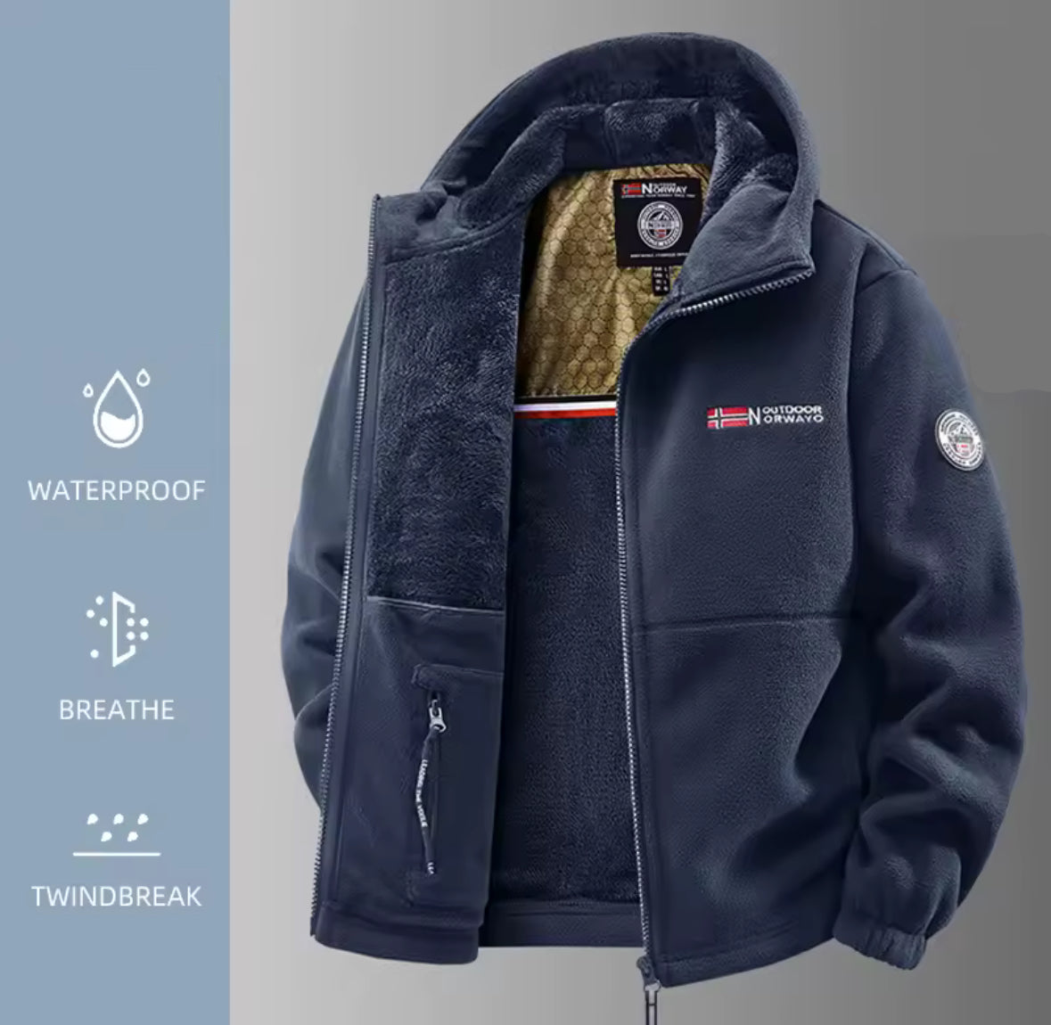 Gefütterte Thermo Fleece Jacke