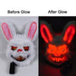 Leuchtende LED Horror-Hasen Maske