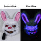 Leuchtende LED Horror-Hasen Maske