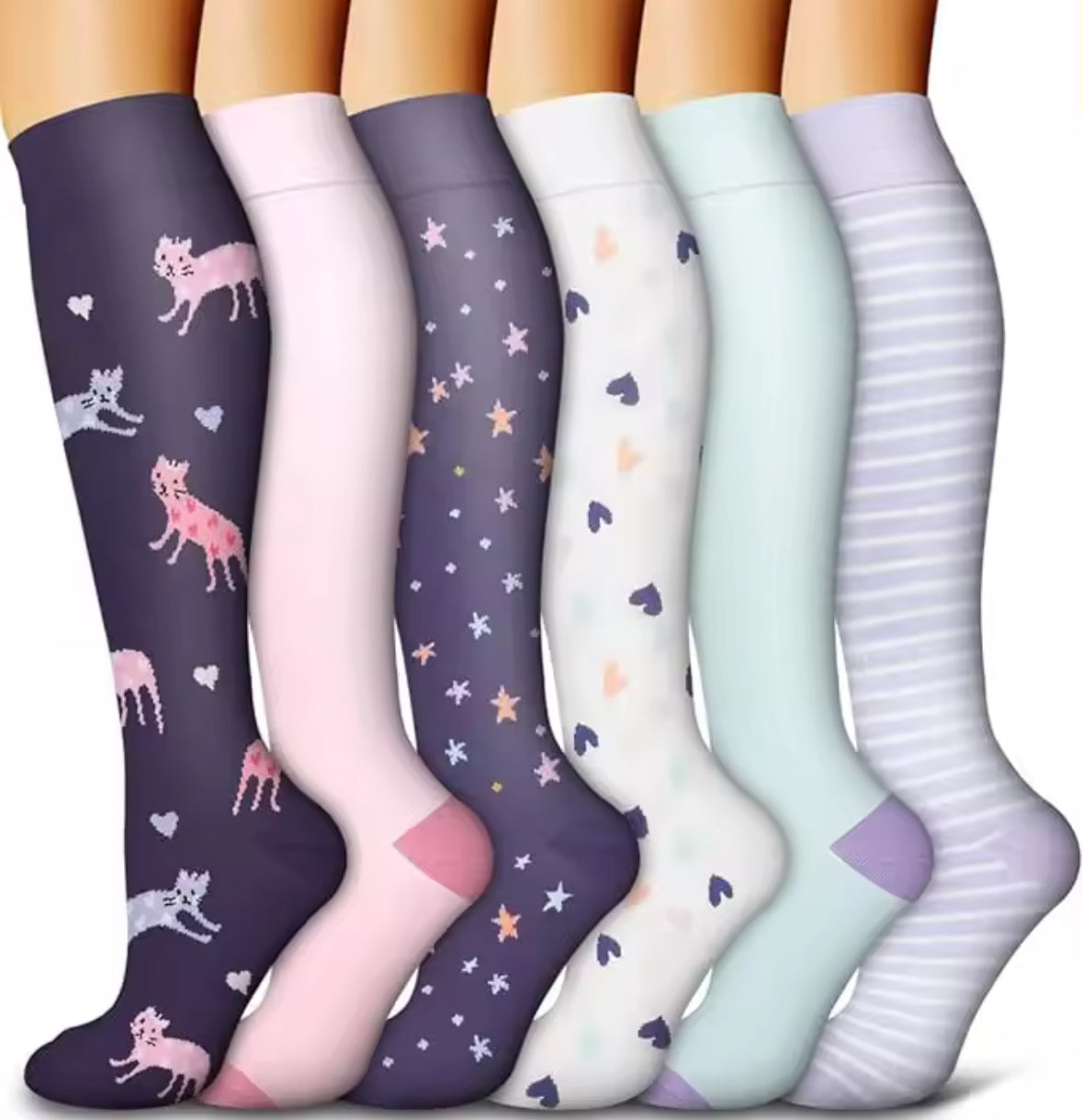 6 Paar Farbige Kompressions Socken