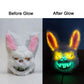 Leuchtende LED Horror-Hasen Maske