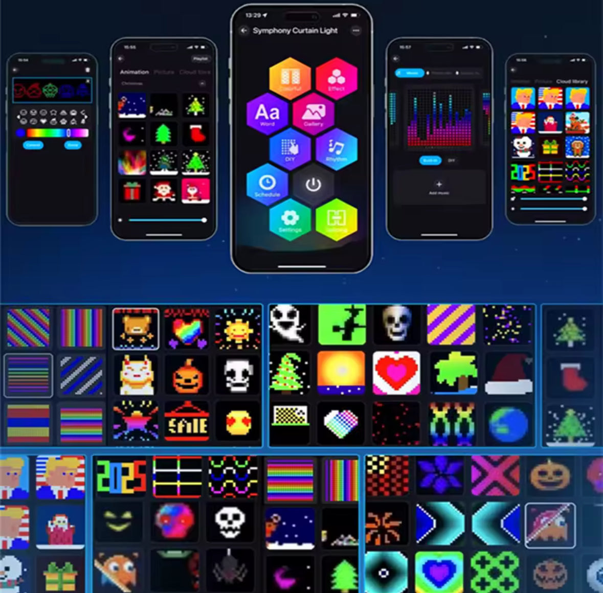 XXL Outdoor Smart LED Lichterketten Vorhang