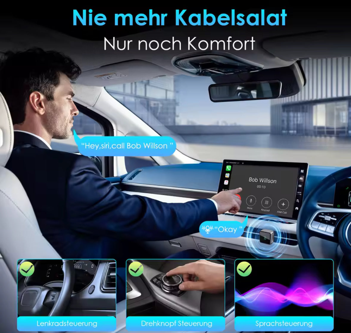 2 in 1 CarPlay Adapter fürs Auto
