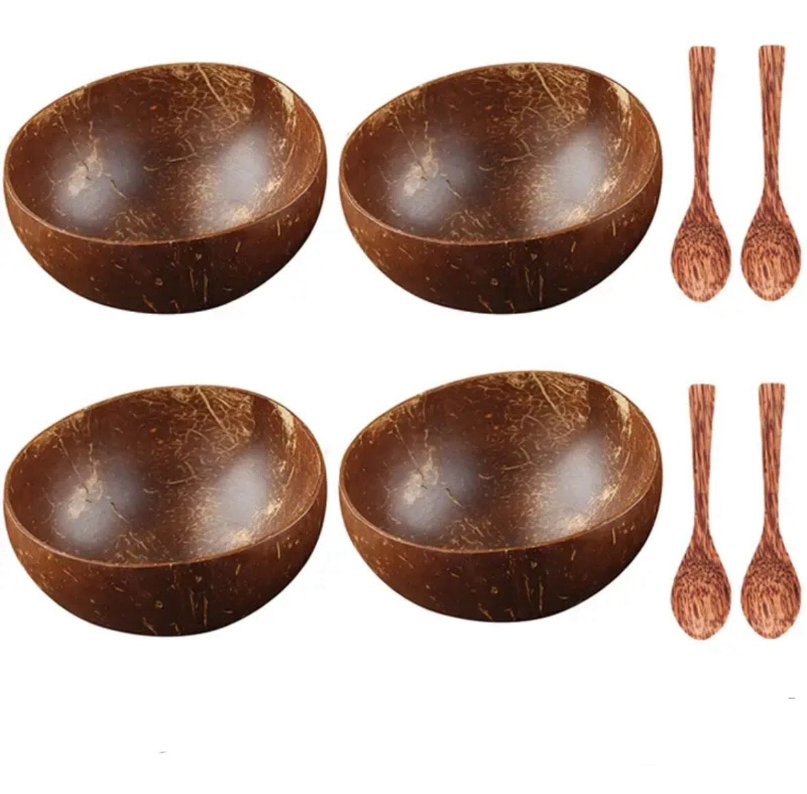 Kokosnuss Schalen Schüssel mit Holz Löffel