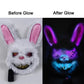 Leuchtende LED Horror-Hasen Maske