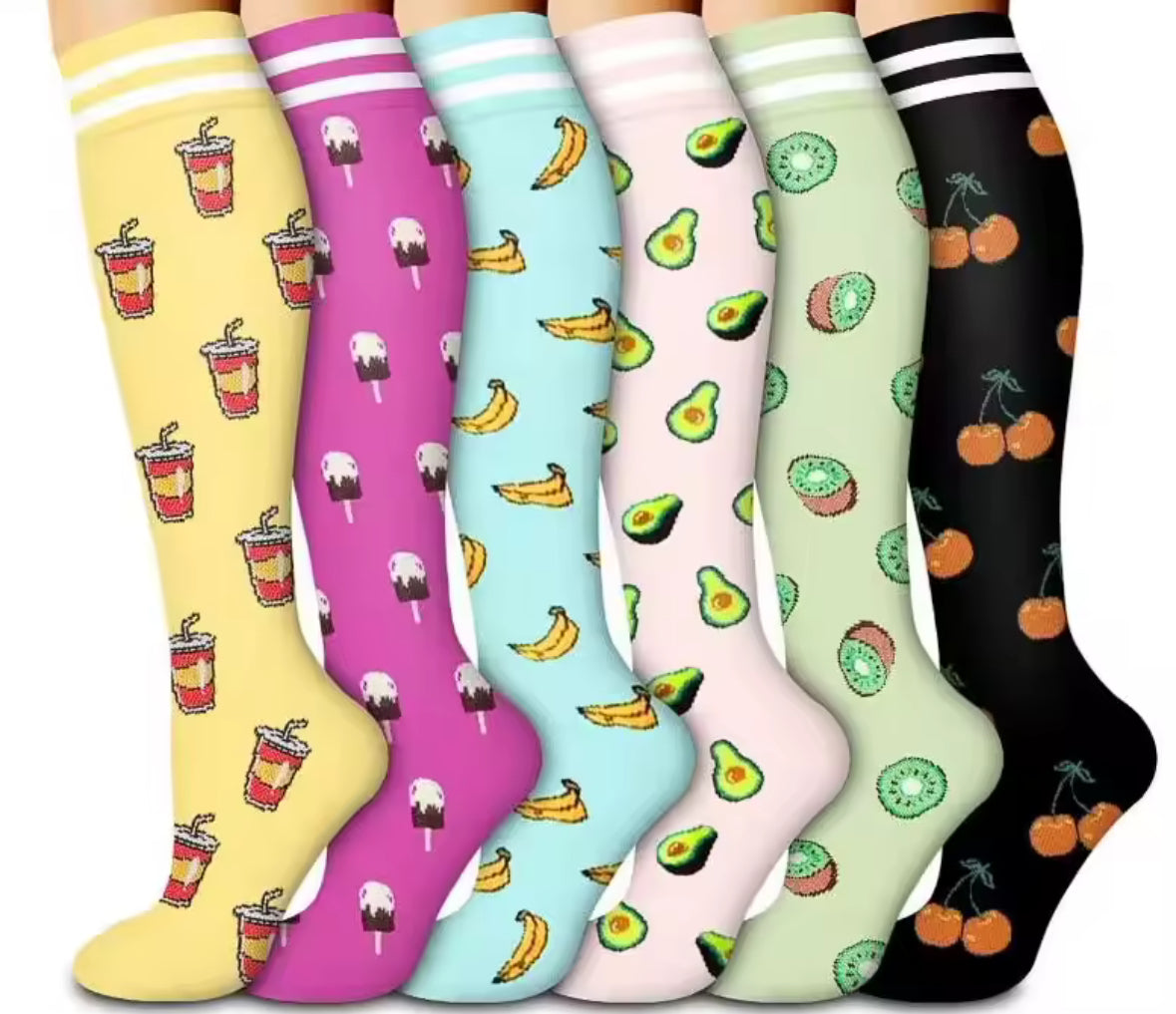 6 Paar Farbige Kompressions Socken