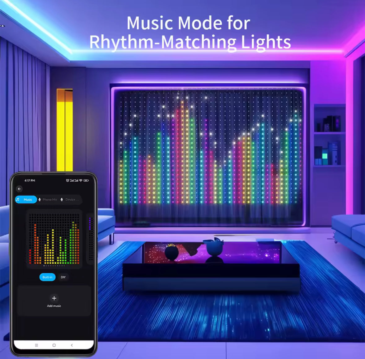 XXL Outdoor Smart LED Lichterketten Vorhang