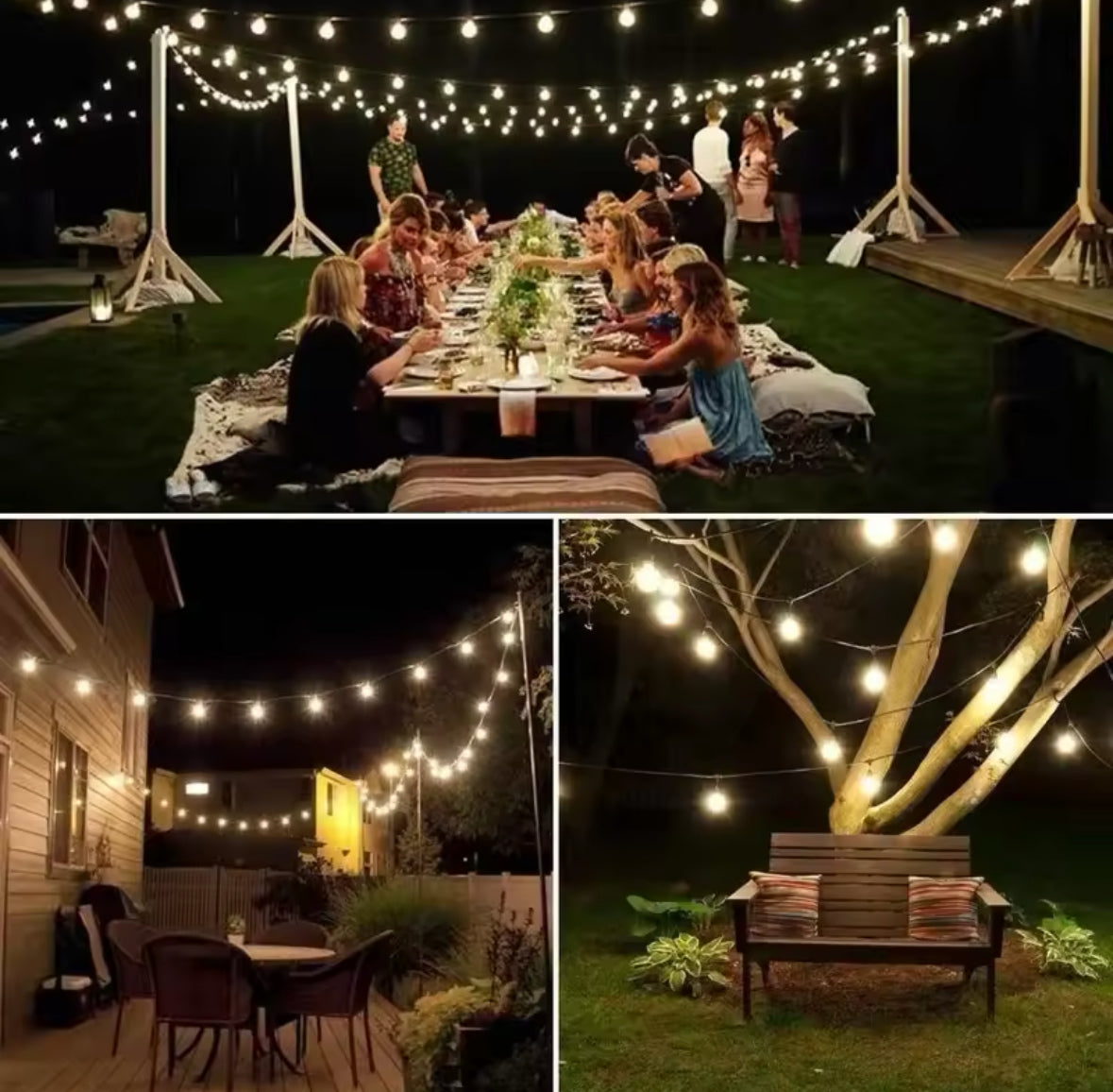 Solar Outdoor Kristall LED Lichterkette