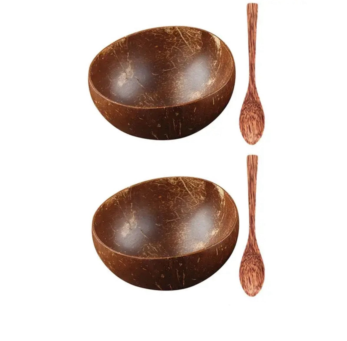 Kokosnuss Schalen Schüssel mit Holz Löffel