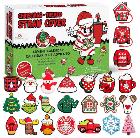 Strohhalm Deckel Adventskalender