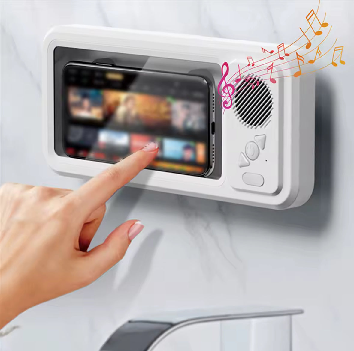 Wasserdichte Smart-Phone Halterung mit Bluetooth Lautsprechern