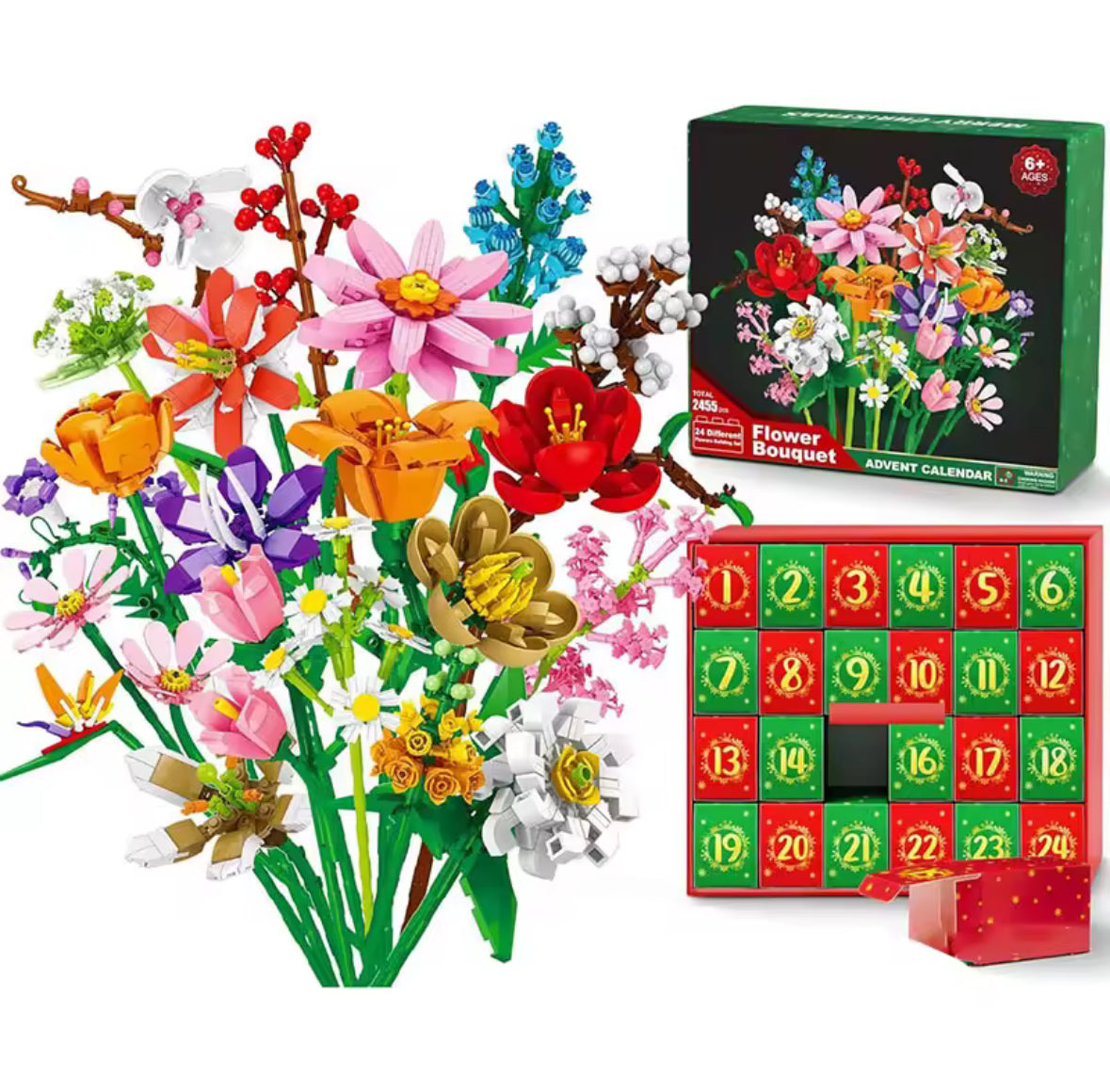 Baustein Blumestrauss Adventskalender