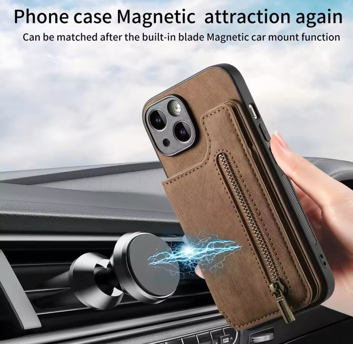 Wildleder iPhone Hülle mit Geldbörse