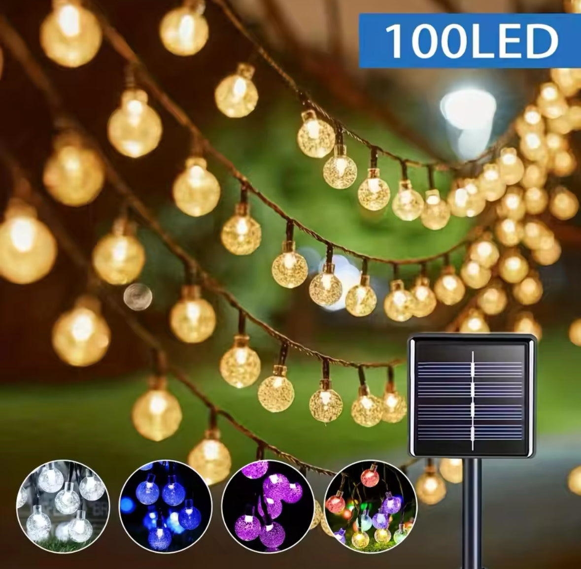 Solar Outdoor Kristall LED Lichterkette